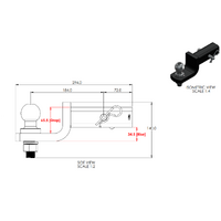 Class 4 Ballmount 155mm Shank 65mm Drop | TowRite