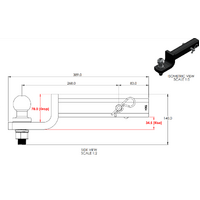 Class 4 Ballmount 250mm Shank 65mm Drop | TowRite