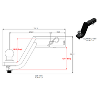 Class 4 Ballmount 45 Degree 200mm Shank 4" Drop | Towrite