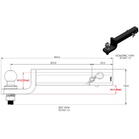 Class 4 Ballmount Solid 323mm Shank 70mm Drop
